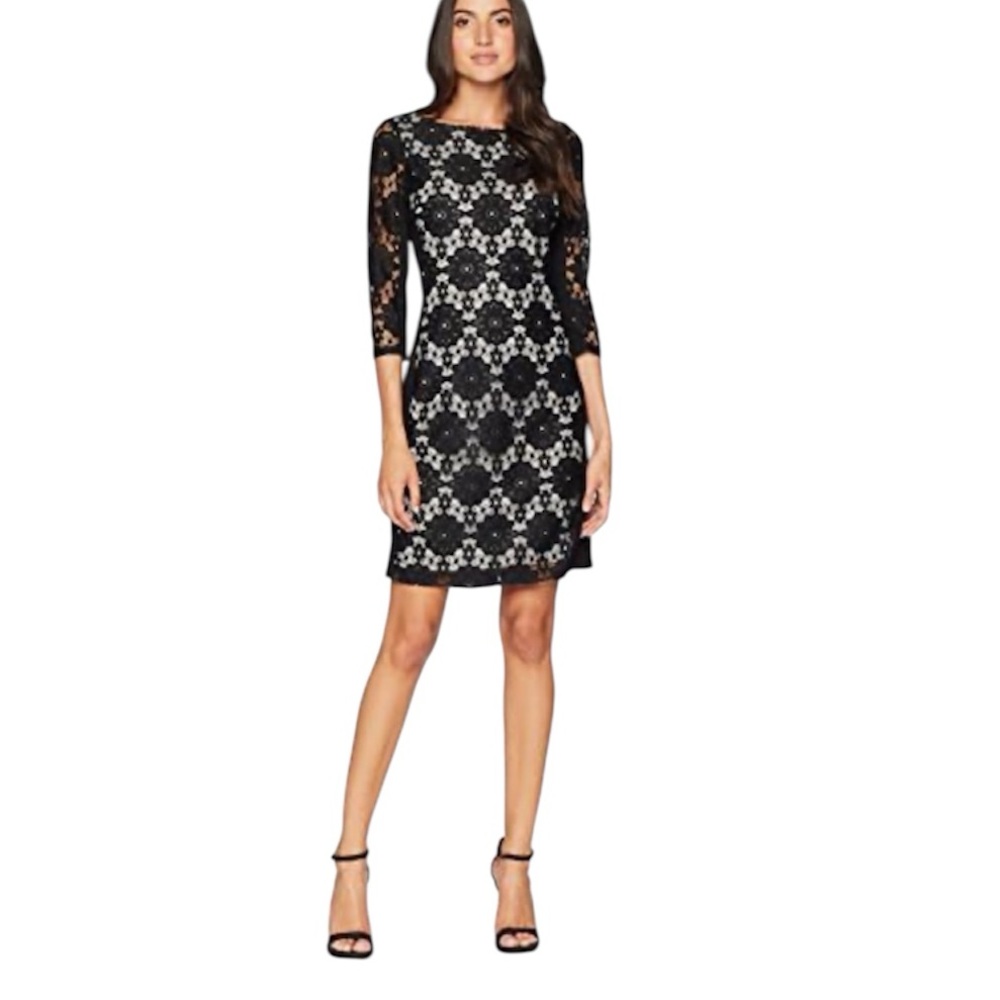 Nine West Black Lace Dress Size 12 NWT